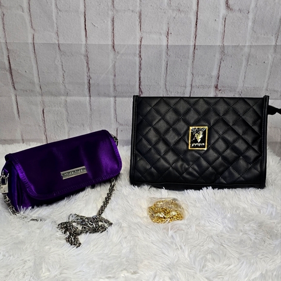 Younique Handbags - Two-Purse Power Duo-Quilted Chic + Purple Satin Sass